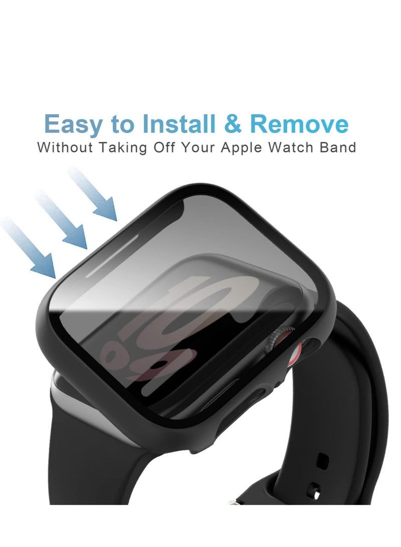 Captaintech 5Pcs Privacy Screen Protector Compatible for Watch Series 7/8 45mm,(Not Glass)Anti Spy Private Tempered Glass Film PC Hard Bumper Ultra-Thin Protective Face Cover for Watch Accessories - Image 3