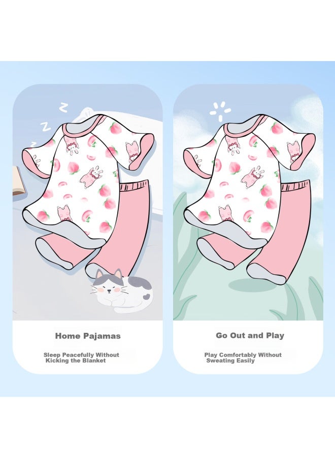 Deesha Children's Clothing, Girls' Summer Pajamas, Home Wear Set For Kids And Teens, Short-sleeve Shorts Air Conditioning Suit Set - Image 2