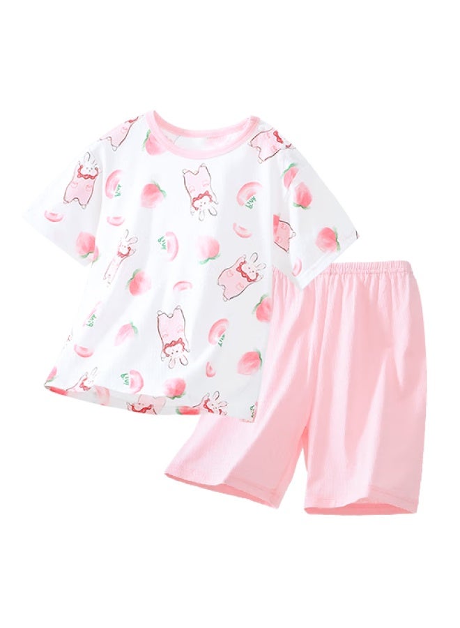Deesha Children's Clothing, Girls' Summer Pajamas, Home Wear Set For Kids And Teens, Short-sleeve Shorts Air Conditioning Suit Set - Image 5