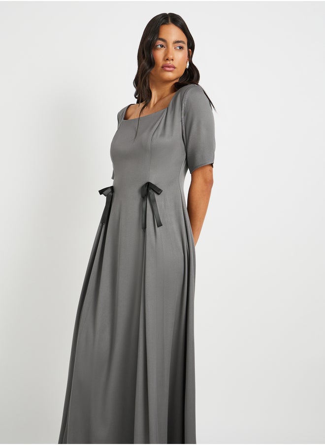Take Two Satin Bow Accent Dress  - Image 3