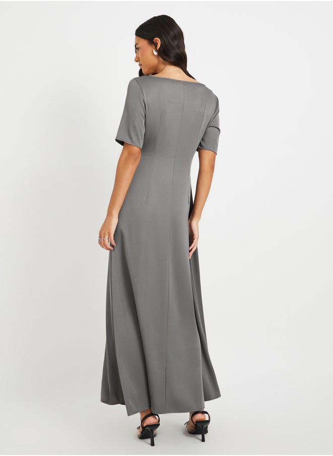 Take Two Satin Bow Accent Dress  - Image 5