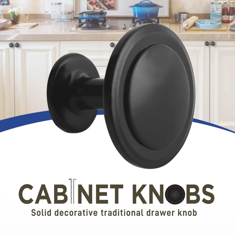 Lifemaster 20pcs 1-1/4 Matte Black Cabinet Knobs - Rust-Proof, Modern Design, Strong Zinc Alloy, Drawer Pulls with Short and Adjustable Screws - Stylish Handles for Kitchen, Dresser, and Cabinets - Image 4