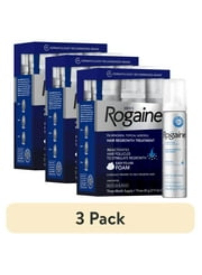 Regaine (3 pack) Mens Rogaine 5% Minoxidil Foam Hair Regrowth Treatment, 3-Mo Supply - Image 1