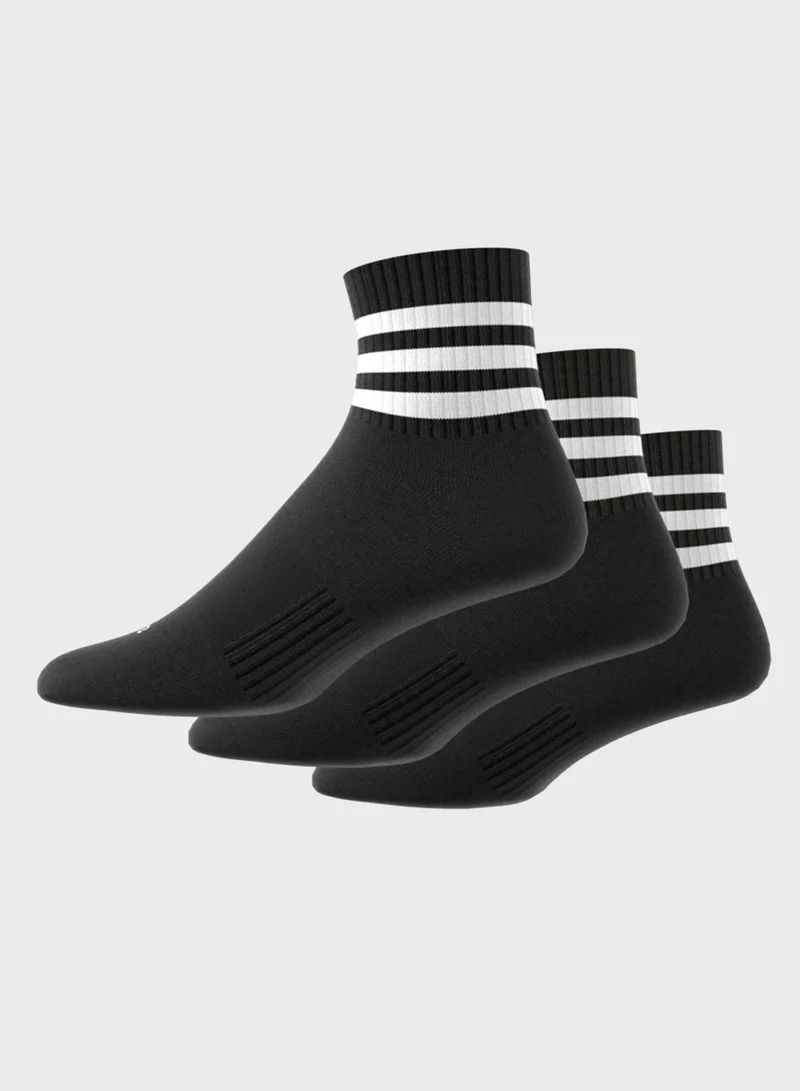 adidas 3-Stripes Cushioned Sportswear Mid-Cut Socks 3 Pairs