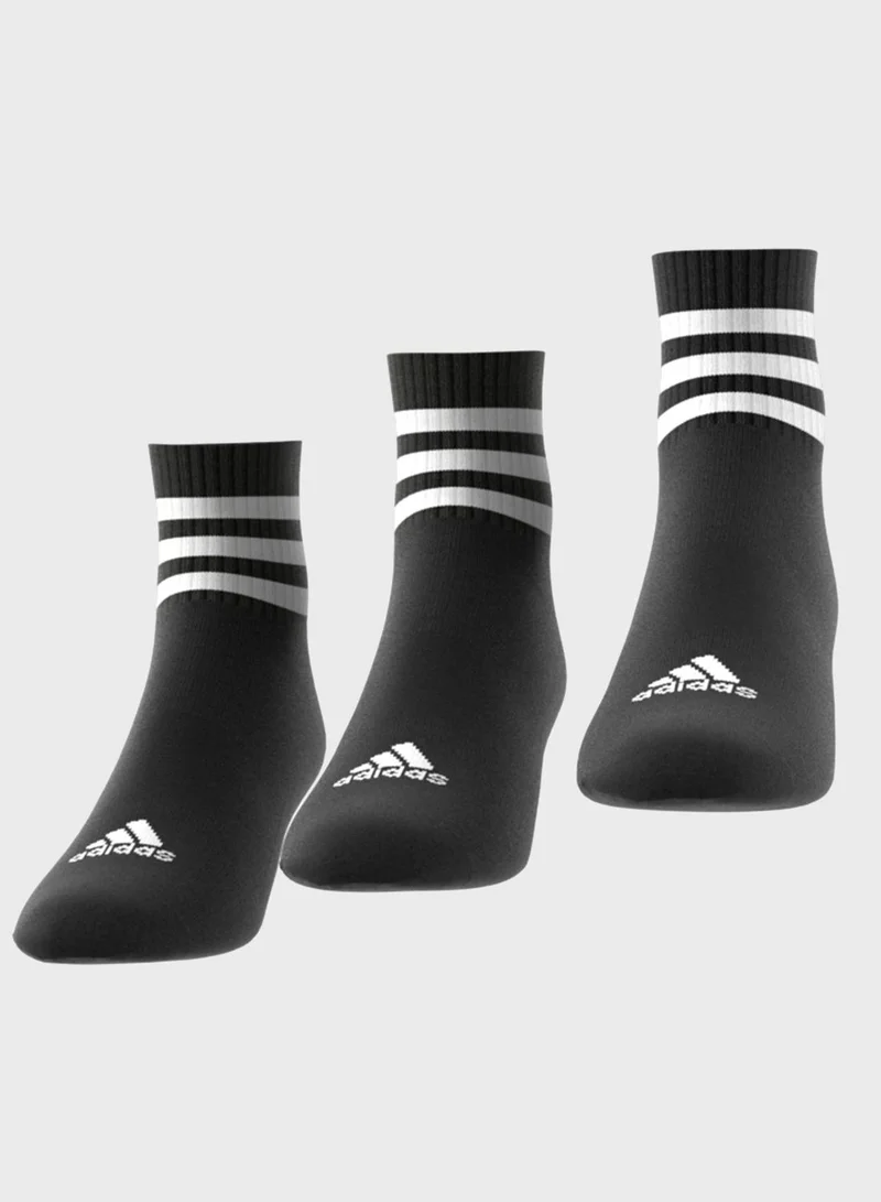 adidas 3-Stripes Cushioned Sportswear Mid-Cut Socks 3 Pairs