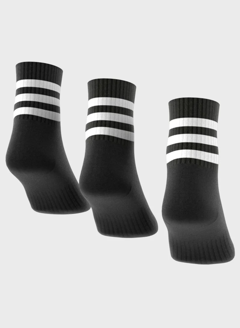 adidas 3-Stripes Cushioned Sportswear Mid-Cut Socks 3 Pairs