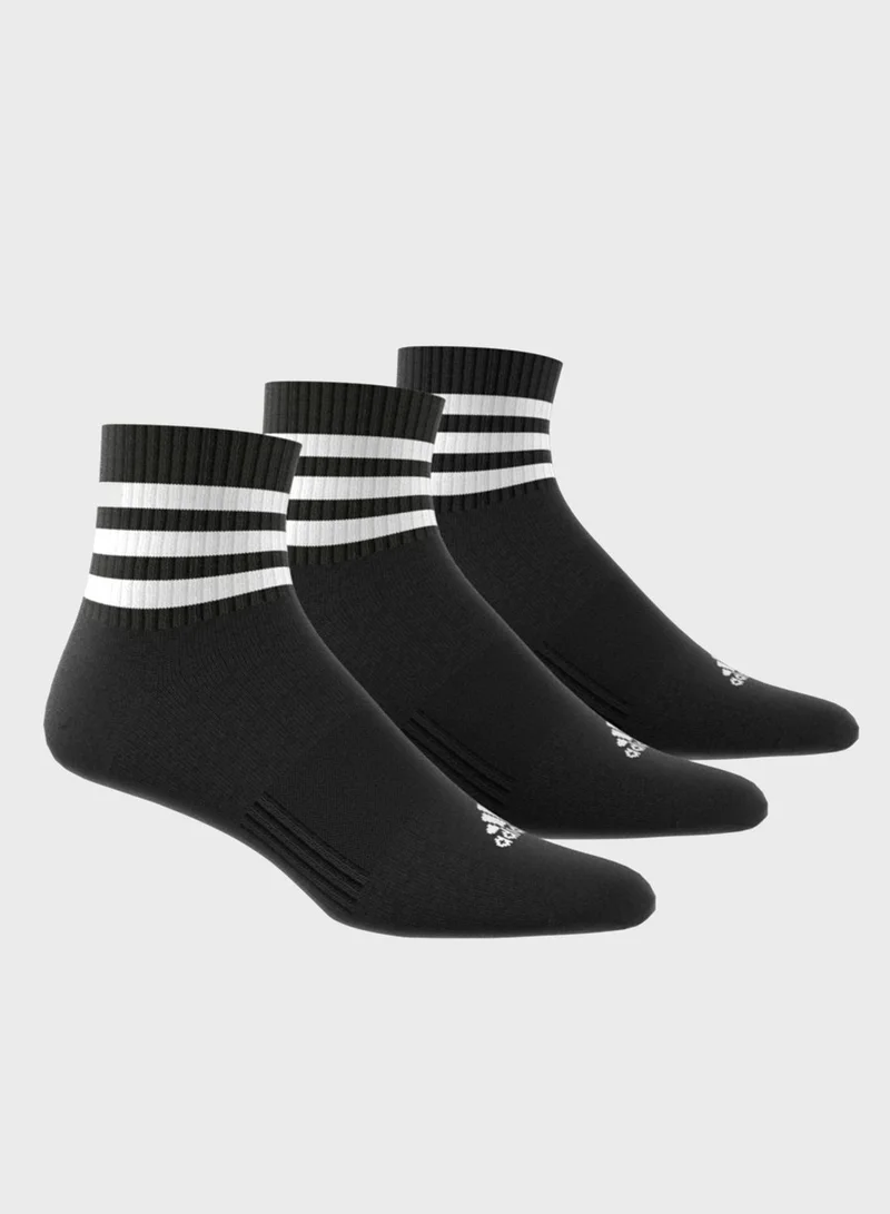 adidas 3-Stripes Cushioned Sportswear Mid-Cut Socks 3 Pairs