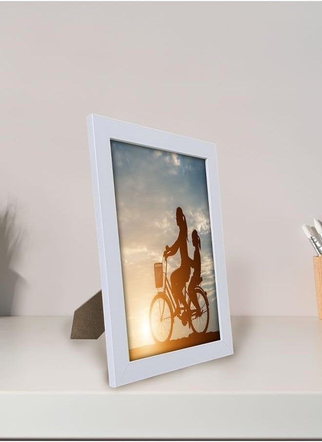 Decorhills DECORHILLS FRAMES & DECOR A4 Certificate and Picture Wood Grain Glass Wall Mount and Tabletop White 25x34cm Pack of 4  - Image 3