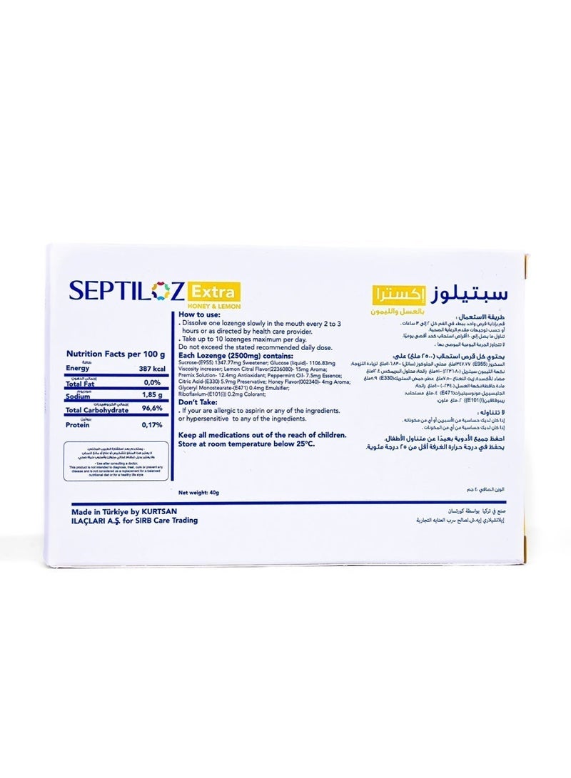 Septiloz Extra Honey & Lemon Lozenges - Fast Sore Throat Relief - 16 Count - Image 4