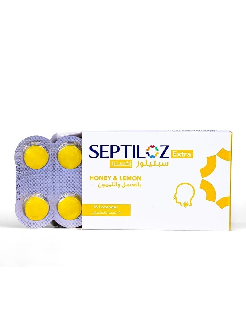 Septiloz Extra Honey & Lemon Lozenges - Fast Sore Throat Relief - 16 Count - Image 3
