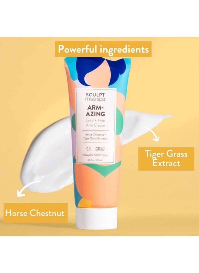 MISS SPA - MISS SPA Tone Firm Arm Cream for Women, Help Firm Upper Arm with Horse Chestnut and Tigger Grass, Anti Aging Skin Care Products, Body Lotion, Firming Cream for Body 3.3 Fl oz - Image 1
