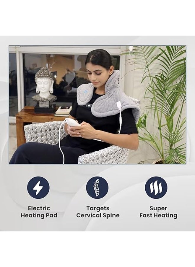 كمادة حرارية رقمية ثقيلة لراحة الرقبة والأكتاف – علاج حراري مستهدف مع شاشة LCD – 5 مستويات للحرارة وخاصية الإغلاق التلقائي – الهدية المثالية لتسكين الآلام ودعم المفاصل - Image 2
