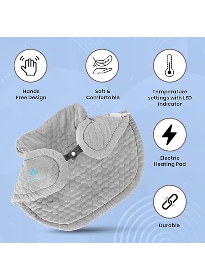 كمادة حرارية رقمية ثقيلة لراحة الرقبة والأكتاف – علاج حراري مستهدف مع شاشة LCD – 5 مستويات للحرارة وخاصية الإغلاق التلقائي – الهدية المثالية لتسكين الآلام ودعم المفاصل - Image 3