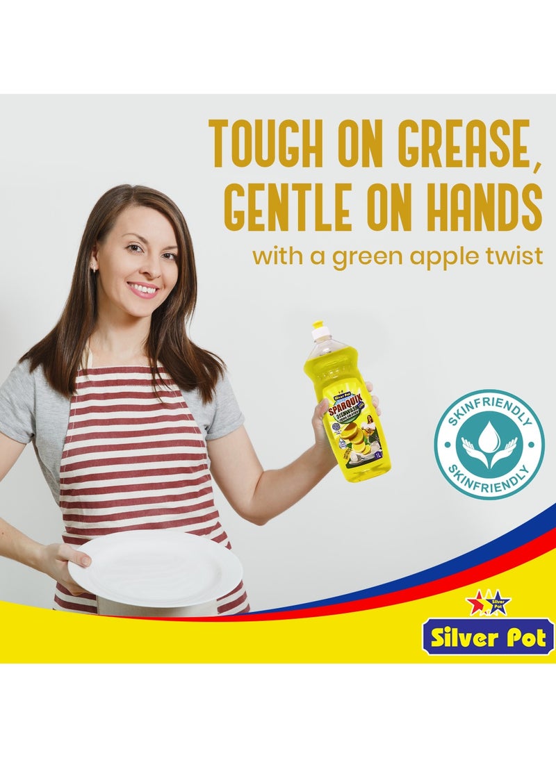 Silver Pot Lemon Dishwashing Liquid 1L – Ultra Concentrated Formula with Refreshing Lemon Scent, Tough on Grease and Stains, Gentle on Hands, and Perfect for Everyday Dishwashing - Image 4