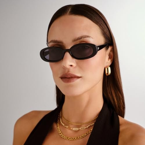 Le Specs Outta Love Sunglasses - Black, Oval, Unisex, Micro 90s Sleek Style - Image 2