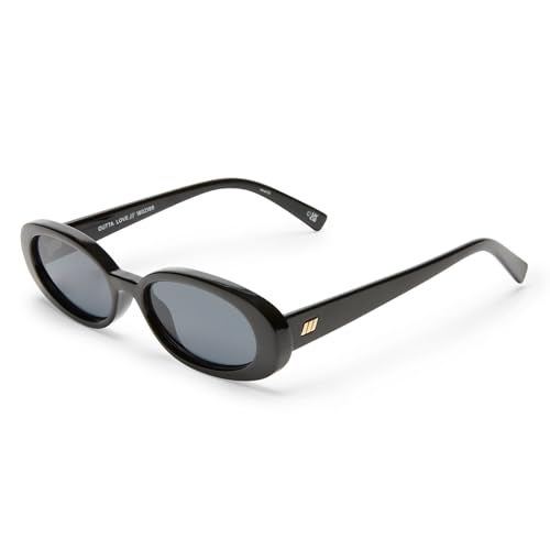 Le Specs Outta Love Sunglasses - Black, Oval, Unisex, Micro 90s Sleek Style - Image 1
