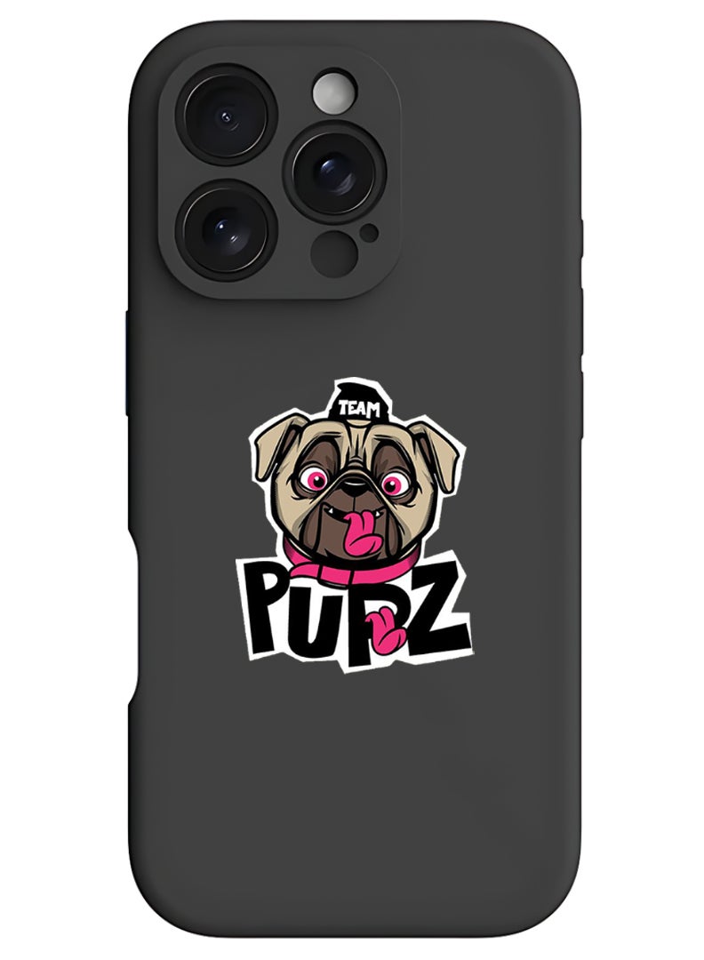 Theodor iPhone 16 Pro Max Black Protective Slim Fit Case Liquid Silicone Cover with Full Body Protection Anti-Scratch Shockproof Case For iPhone - pupz - Image 1