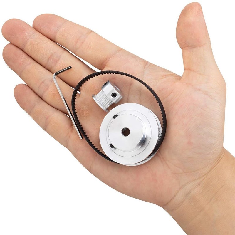 Serplex ® GT2 العجلة المتزامنة 20 و 60 سنًا 5 مم ثقب، بكرة توقيت من الألمنيوم بطول 200 مم وعرض 6 مم لحزام لمشاريع الطباعة ثلاثية الأبعاد، العجلة المتزامنة لطابعة ثلاثية الأبعاد بكرة توقيت الطابعة - Image 4