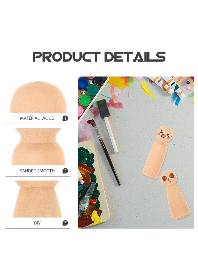 ULTNICE 20Pcs Wooden Peg Doll Unfinished Wooden People Bodies Angel Dolls For Diy Craft - Image 5