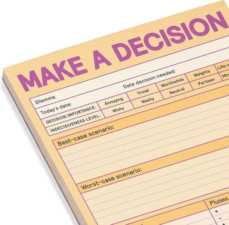 نوك نوك Knock Knock Make a Decision Pad, Checklist Funny Office Notepads (Pastel Version), 6 x 9-inches - Image 3