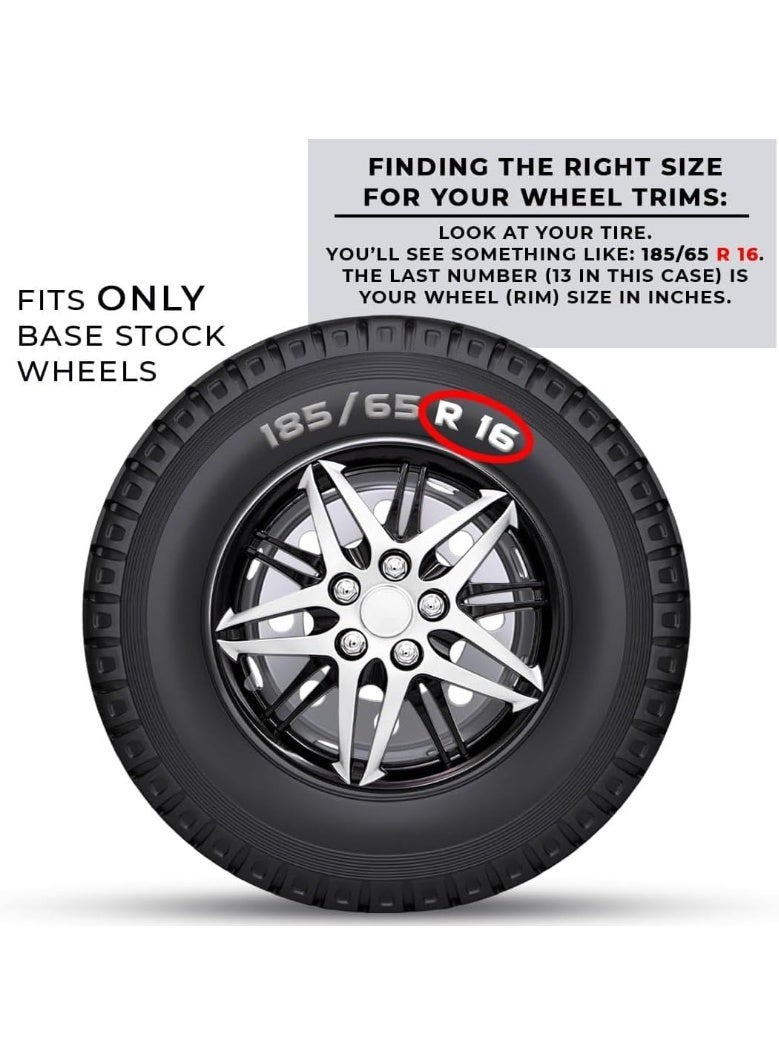 Wheel Covers, Black and Silver Sport Design, Set of 4 - Image 3