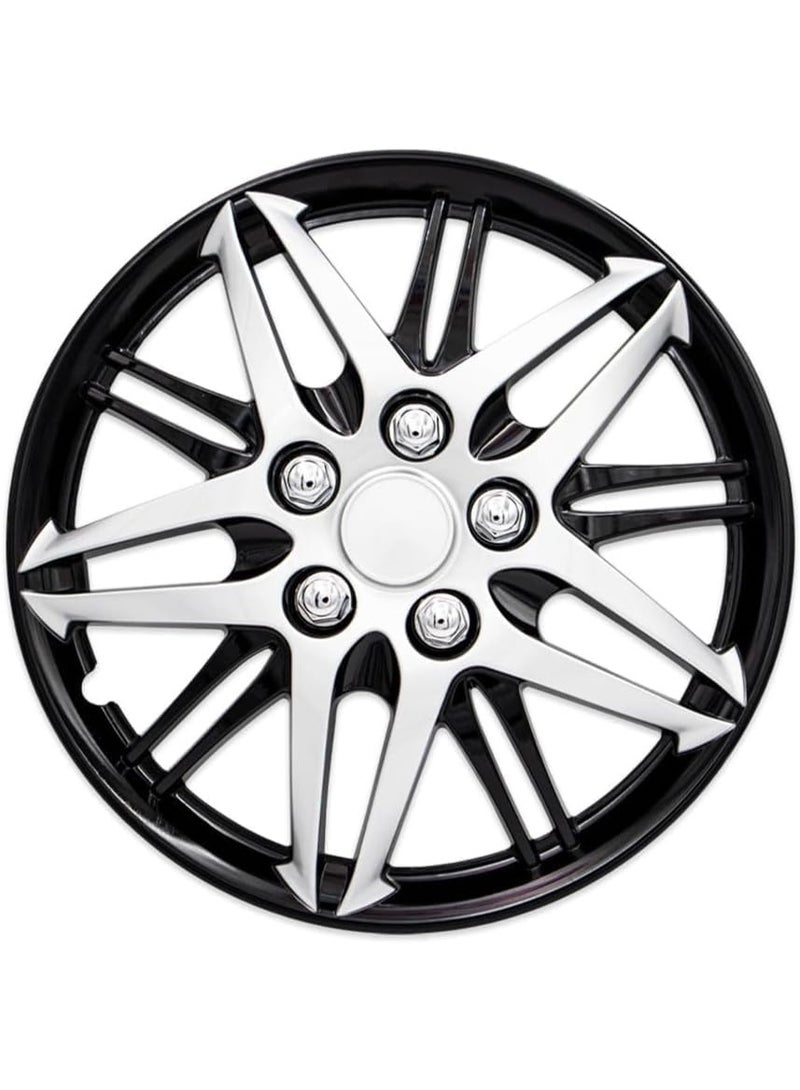 Wheel Covers, Black and Silver Sport Design, Set of 4 - Image 4