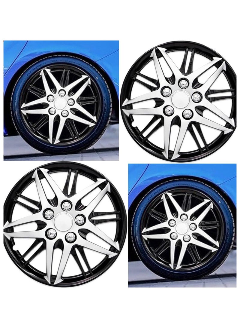Wheel Covers, Black and Silver Sport Design, Set of 4 - Image 1