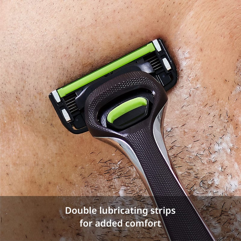 Dorco Pace 6 Pro - Six Blade Razor System with Trimmer - 10 Pack (1 Handle + 10 Cartridges) - Image 3