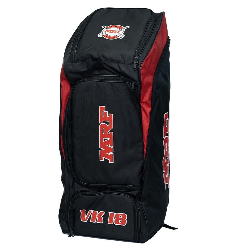 AASHRAY حقيبة كريكيت M*R*F VK-18 للكتف والعجلات، قماش ثقيل عالي الجودة، جيب مضغوط لاثنين من المضارب، عجلات لسحب سهل، أحزمة مبطنة قابلة للتعديل. إصدار 2025 - Image 1