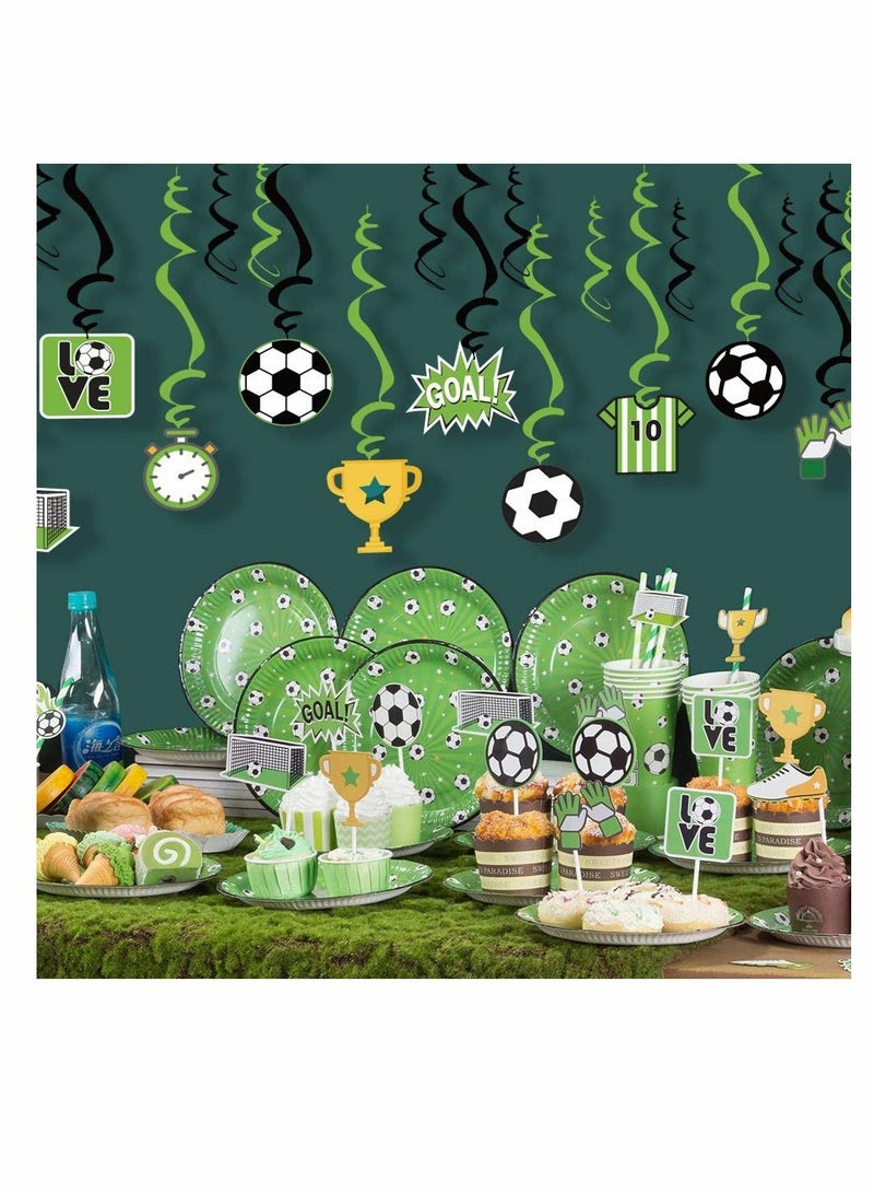 SYOSI Soccer Themed Hanging Foil Swirls Decoration Soccer Boys Kids Birthday Baby Shower Party Decoration (24Pcs) - Image 5