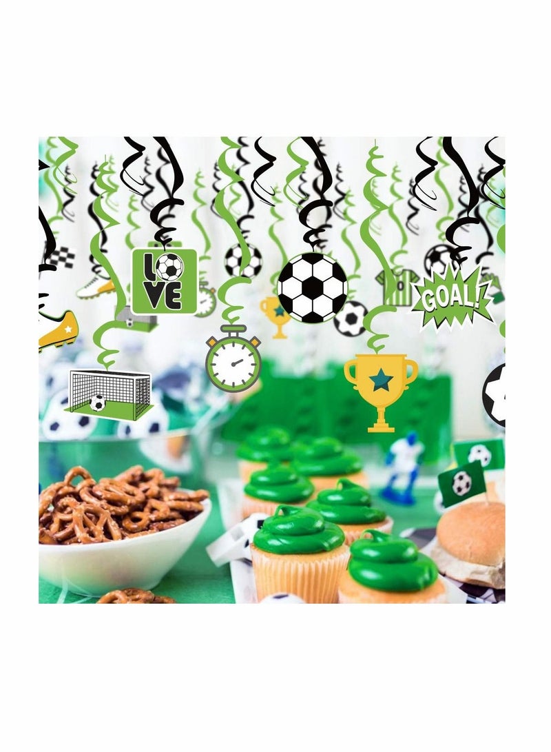 SYOSI Soccer Themed Hanging Foil Swirls Decoration Soccer Boys Kids Birthday Baby Shower Party Decoration (24Pcs) - Image 3