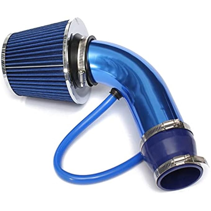 RASNONE 3 Inch Universal Cold Air Intake Kit, Aluminum Induction Flow Hose Pipe Kit with Air Filter (Blue) - Image 1