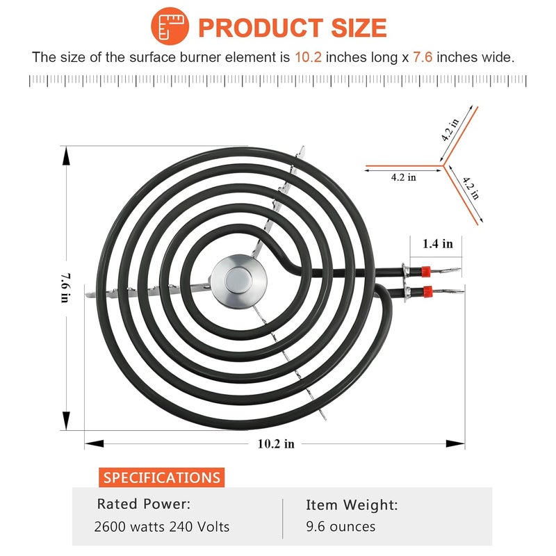 Beaquicy WB30T10074 8" Surface Element Coil by - Replacement for GE Hot-point Range - Image 5