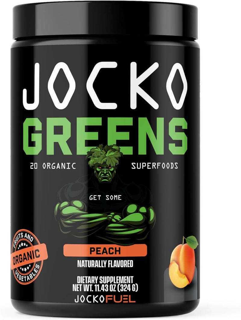 Jocko Fuel Daily Greens Powder  Premium Organic Greens Superfood Powder for Gut Health Digestion Bloating Immune Support with Spirulina Chlorella Digestive Enzymes  Probiotics  30 Servings - Image 1