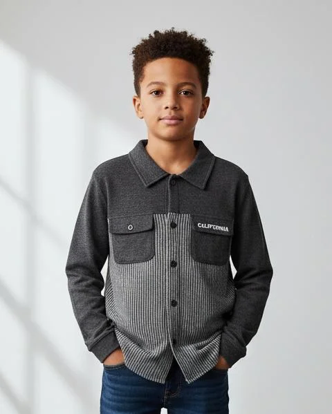 Redtag Boys Charcoal shirt jacket