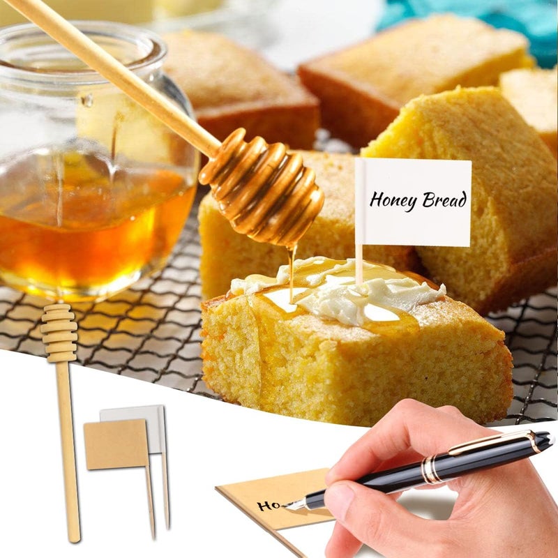 LifeMusican Marble Pink Cheese Knife Set Ceramic Handle Charcuterie Board Accessories  Butter Spreader Cheese Slicer Serving Tongs Spoons Forks Flags Wooden Honey Dipper - Image 5