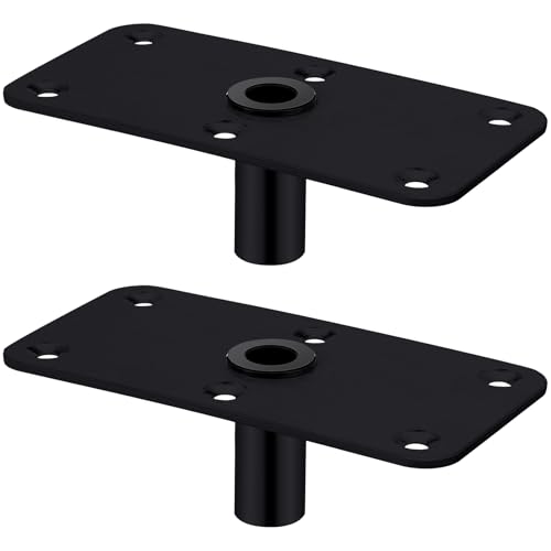MorningRo 2 Pcs Boat Seat Base Mount Boat Seat Pedestal Base Mount Plate for 34 Pin Post Socket Heavy Duty Marine Pedestal Accessories for Marine FishingBlack4x 8 - Image 1