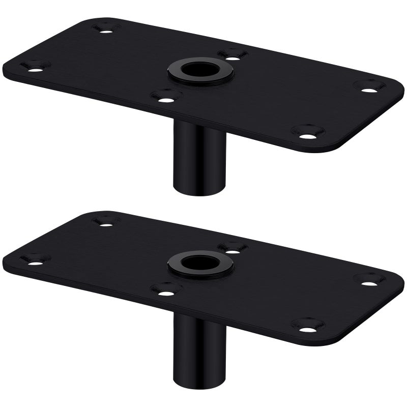 MorningRo 2 Pcs Boat Seat Base Mount Boat Seat Pedestal Base Mount Plate for 34 Pin Post Socket Heavy Duty Marine Pedestal Accessories for Marine FishingBlack4x 8 - Image 2
