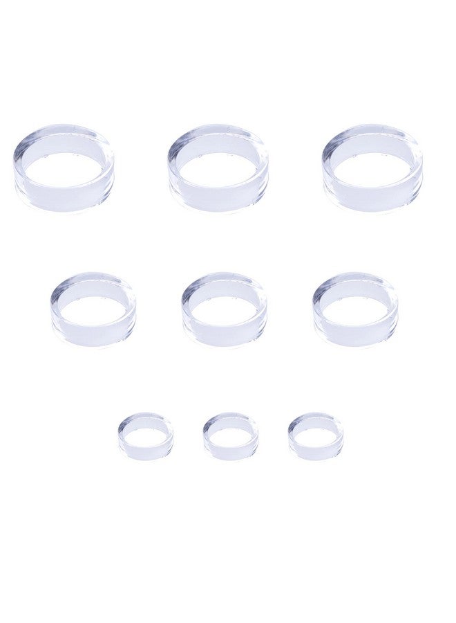 sowaka sowaka 9 Pcs Display Stands Acrylic Clear Small Round Baseball Ring Stands Easel Holders for Soft Ball Tennis Ball Spheres Marbles Collection (Multi-Size)  - Image 1