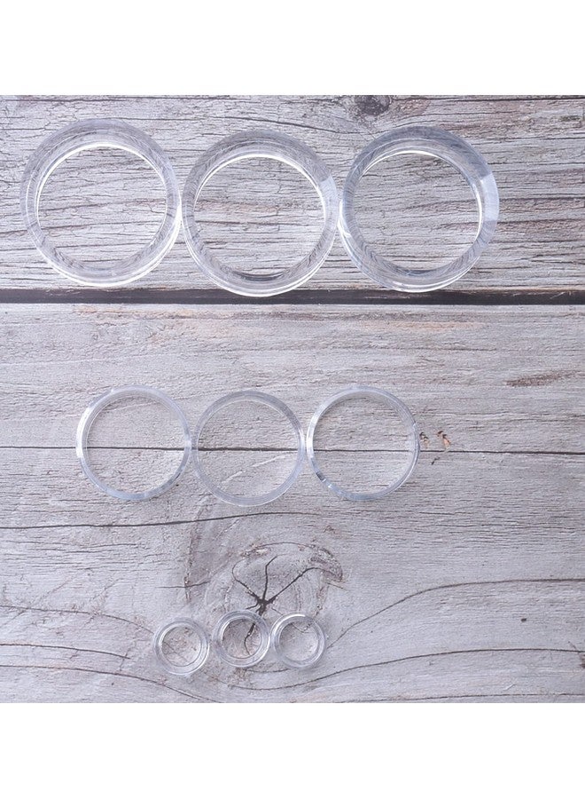 sowaka sowaka 9 Pcs Display Stands Acrylic Clear Small Round Baseball Ring Stands Easel Holders for Soft Ball Tennis Ball Spheres Marbles Collection (Multi-Size)  - Image 3