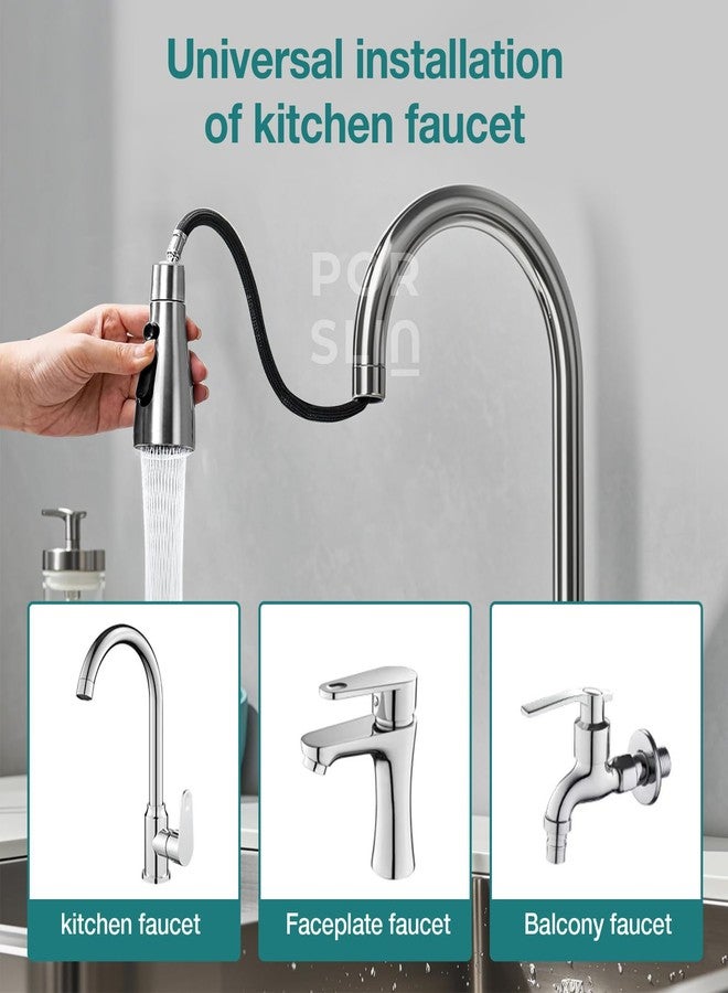 Porslin Tap Extender for Kitchen Sink - 360° Flexible Faucet Extension Attachment | 3-Mode Water-Saving Kitchen Tap Aerator Shower | Sink Tap Extension for Basin & Wash Area - Fits 22mm & 24mm Taps - Image 4