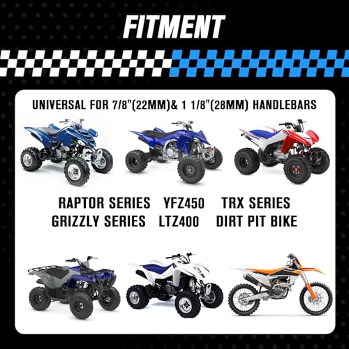 Wacece 7/8" and 1 1/8" Hand Guards Handguards Universal for ATV Raptor Grizzly 110 250 350 660 700 YFZ450 TRX 250X 300EX 350 400EX LTZ400 KLX CRF SSR TTR 110 125 TaoTao Coolster Dirt Pit Bike Black - Image 3