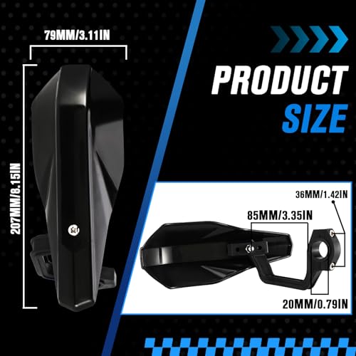 Wacece 7/8" and 1 1/8" Hand Guards Handguards Universal for ATV Raptor Grizzly 110 250 350 660 700 YFZ450 TRX 250X 300EX 350 400EX LTZ400 KLX CRF SSR TTR 110 125 TaoTao Coolster Dirt Pit Bike Black - Image 4