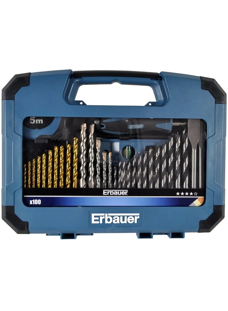 Erbauer 100 Pieces Drilling and Screwdriving Accessory Bit Set - Image 1