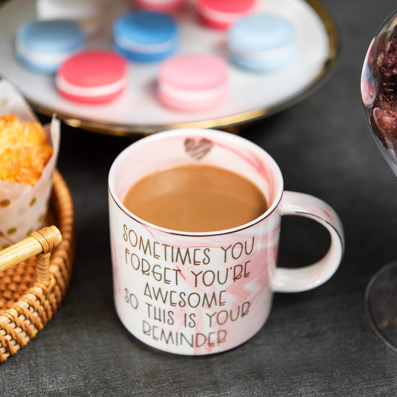 Thank You Gifts, Christmas Gifts for Women - Funny Gift Ideas for Friends, Coworkers, Boss, Employee, Mom, Mentor - Inspirational, Thoughtful, Birthday, Friendship, Presents for Her - Pink Coffee Cup - Image 5