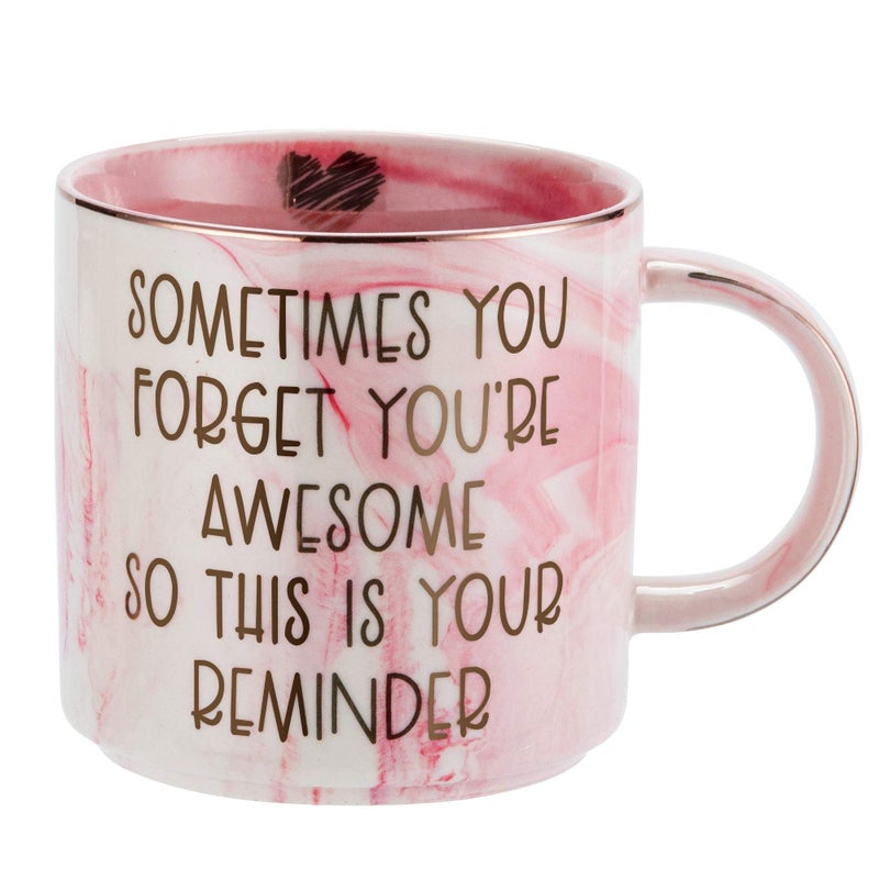Thank You Gifts, Christmas Gifts for Women - Funny Gift Ideas for Friends, Coworkers, Boss, Employee, Mom, Mentor - Inspirational, Thoughtful, Birthday, Friendship, Presents for Her - Pink Coffee Cup - Image 1