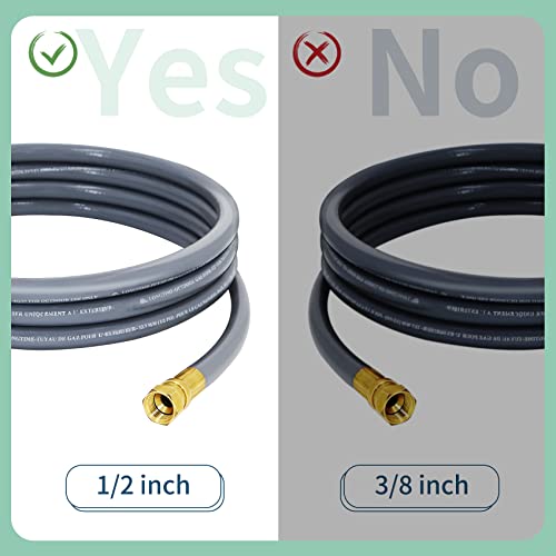 Azdele Upgraded 24 Feet 1/2 Inch Natural Gas Hose propane hose extension kit with quick connect fittings fit for weber grill gas conversion kit BBQ, Pizza Oven, Patio Heater and More NG Appliance - CSA - Image 2
