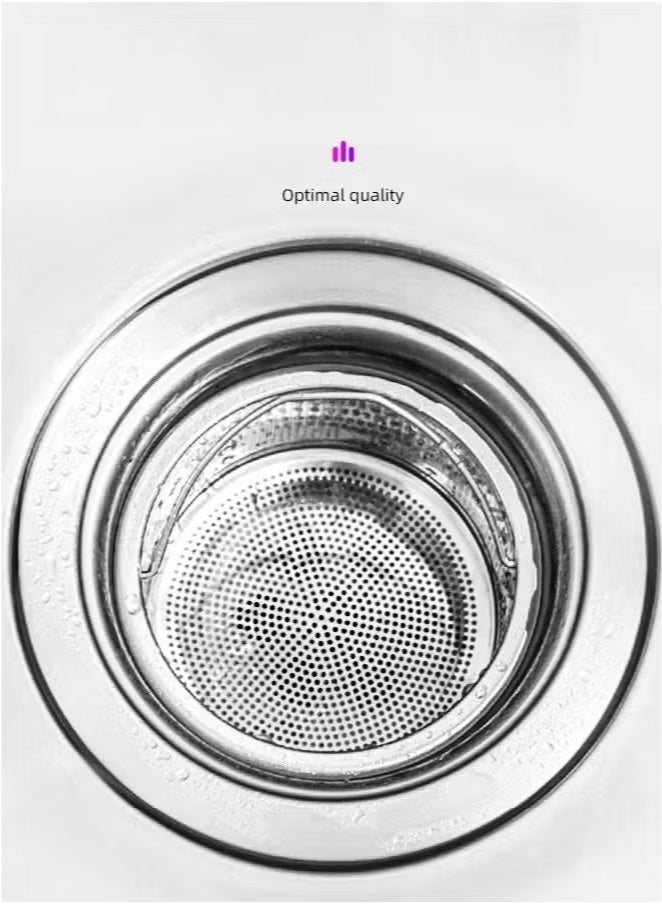 2Pcs Kitchen Sink Strainer Drainer Stainless Steel Sink Filter Basket with Handle Sink stopper for Kitchen Bathroom drains (Silver) - Image 4