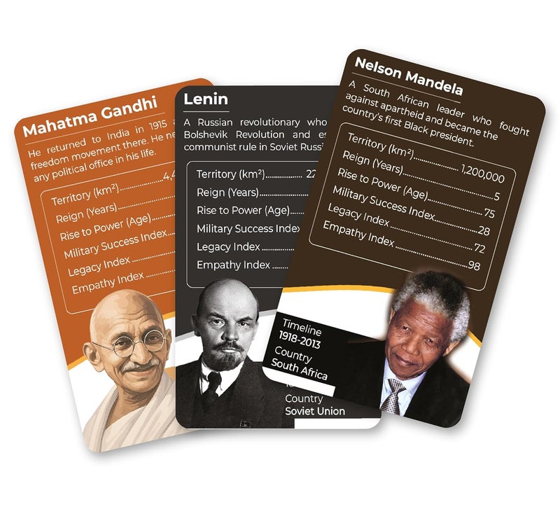 Kaizen MicroLessons History's Greatest Leaders Trump Cards – Educational & Fun Card Game for Kids, Teens & Adults – Learn About Famous World Leaders – Perfect for History Buffs (40 Cards) - Image 3