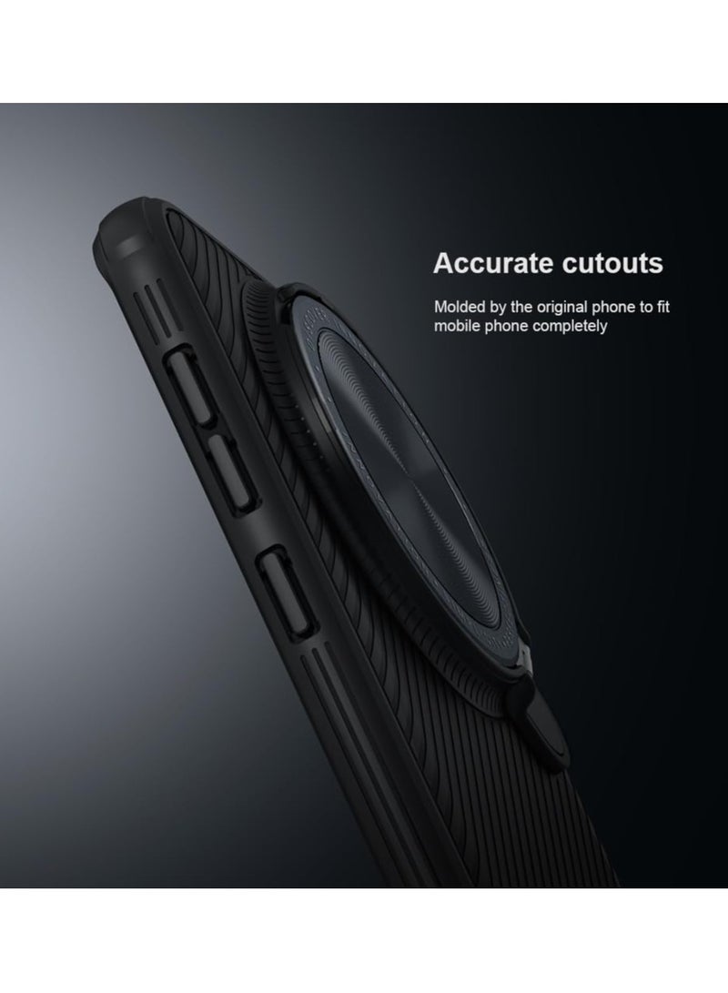 KASTWAVE Compatible with Huawei Mate 60 Pro/ 60Pro Plus Case, Folding Kickstand Holder Cover Camera Lens Privacy Protection Soft TPU Bumper Hard PC Back Shockproof (Black) - Image 3
